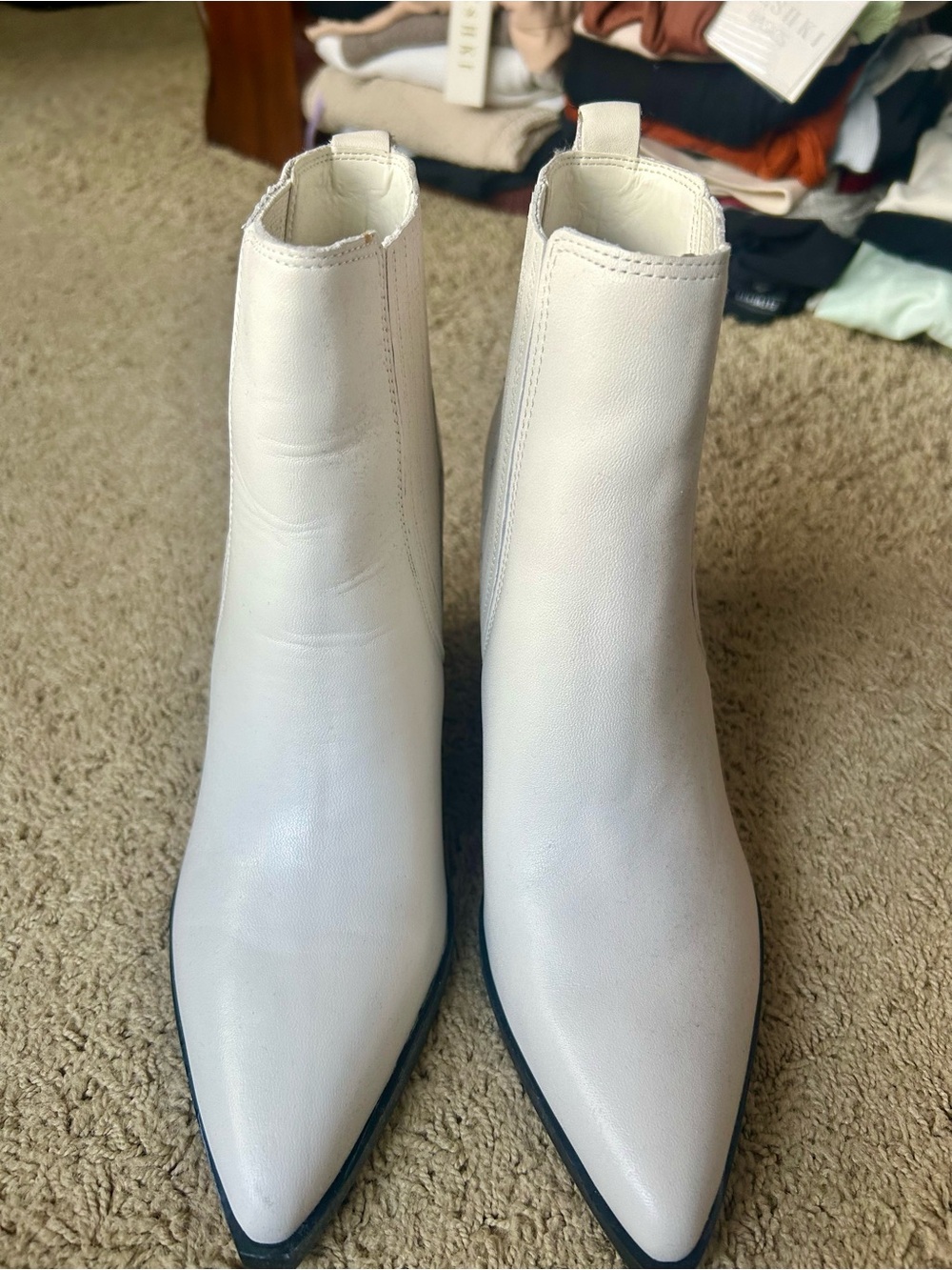 Marc Fisher White Booties